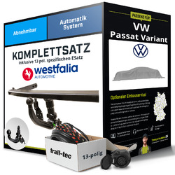Anhängerkupplung WESTFALIA abnehmbar für VW Passat Variant +E-Satz Kit NEU AHKTIPP - Die Montage ab 449,- Euro gleich mitbestellen!