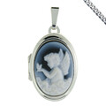 Medaillon Engel auch mit Gravur zB Sternzeichen und Kette Amulett echt Silber