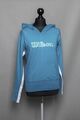 Wilson Damen Hoodie Pullover S blau türkis uni Kapuze Sweat mit Baumwolle B1018