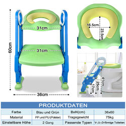 Toilettentrainer WC Sitz Lerntöpfchen mit Treppe für 1-7-Jährige Kinder Brandneu