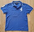 Hackett London Herren Polo T-shirt Tee 4 Blau Gr:L Tailored Fit Kurzarm