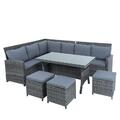 Polyrattan Essgruppe 20tlg Lounge Möbel Sofa Gartenset Gartengarnitur Sitzgruppe