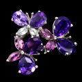 Valentinstag 925 Silberring Birne Amethyst Aquamarin Edelstein Schmuck Größe