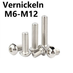 M6 M8 M10 M12 ISO 7380-1 10.9 verzinkt Linsenschrauben Innensechskant Flachrund 