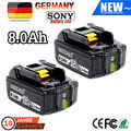 2X 8000mAh Akku Für Makita 18V 8.0Ah BL1860B BL1850 BL1840 BL1830 Ersatzakku LED