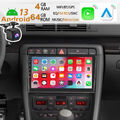 64GB Android 13 Autoradio Navi für AUDI A4 S4 SEAT EXEO CarPlay KAM+ WiFi RDS BT