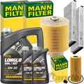 MANN INSPEKTIONSPAKET+7L MANNOL 504 5W-30 ÖL passend für AUDI A6 C6 2.4-3.2 TFSI