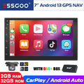 7" Android 13 Carplay DAB+ Autoradio 2 DIN GPS Navigation Wifi BT 2+32G + Kamera