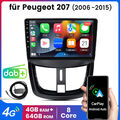 Für Peugeot 207 2006-2015 Android Auto Carplay Wireless Auto Radio 4G W/DAB+ 64G