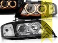 DEPO Angel Eyes Scheinwerfer für Audi A6 C5 4B Limousine Avant schwarz