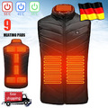 9-Zonen Unisex USB Beheizbare Heizjacke Weste Heizweste Beheizte Wärmeweste Vest