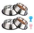 Katzennäpfe Katzenschüssel Set 4 Stück rutschfeste Katzennapf aus Edelstahl F...