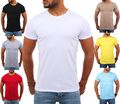 Young & Rich Herren Rundhals T-Shirt einfarbig slimfit stretch Uni Basic 1701