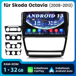 1+32G Für Skoda Octavia II 2008-2013 10"Android 13 Autoradio GPS Navi BT Carplay