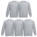 5er Fruit of the Loom Sweatshirt Herren Pullover Set-In Pulli Gr. S M L XL 2XL