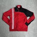 ADIDAS Herren Retro Trainingsjacke Gr. L Sportjacke Pullover Logo 3112 Rot