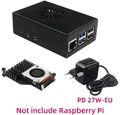 Raspberry Pi 5 Kit Alu Gehäuse Kühlkörper Kühlung Lüfter Netzteil 5A Starter Set