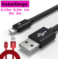 USB Ladekabel für iPhone Kabel 1m 2m 3m iPhone 8 X XS XR 11 12 13 Pro Max iPad