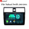 DAB+ Android 12 Apple CarPlay Autoradio DSP GPS Navi Für Suzuki Swift 2005-2010