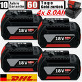 4X 8Ah Original Akku für Bosch 18V Professional GBA GSR GSB BAT618 BAT609 BAT620