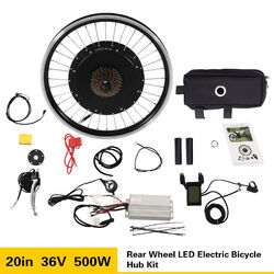 20 Zoll Elektrofahrrad Hinterrad Hub Motor E-Bike Fahrrad Umbausatz 36V 500W