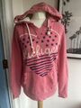 Damen Tommy Hilfiger Rosa Hoodie Kapuzenoberteil Größe Large USA Pullover