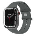 Ersatz Armband für Apple Watch Series 10 9 8 7 6 5 4 SE Band Silikon Dunkelgrau