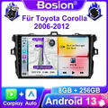 Android 13 Autoradio Für Toyota Corolla 06-12 Navi Car Play SWC 8-Kern 8GB+256GB