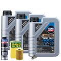 Motoröl 5W30 LIQUI MOLY Top Tec 4600 3L+MANN Ölfilter+Spülung+Ölablassschraube