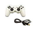 ORIGINAL SONY PLAYSTATION 3 WIRELESS DUALSHOCK 3 CONTROLLER in WEISS mit USB Lad