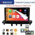2+64G Android 13 Autoradio Navi Carplay SWC RDS für Renault Megane III 2008-2014