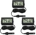 3x Mini Thermometer Hygrometer Thermo-Hygrometer Messung Digital mit 1,5m Fühler