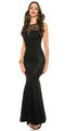 Chic Abend Maxi Kleid Ärmellos mit Deko Spitze und Cutout