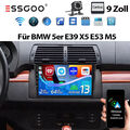 Carplay Android 13 Autoradio GPS NAVI WIFI 2+64G +Kam für BMW 5er E39 X5 E53 M5