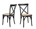 2er Set Essstuhl Hevea Rattan Esszimmerstuhl Küchenstuhl Wohnzimmer Stuhl natur