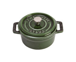 Staub Cocotte Bräter 24 cm basilikumgrün rund Kochgeschirr Gartöpfe Topf Pfanne