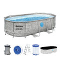 Swimmingpool Framepool Oval Komplett-Set mit Filterpumpe 427 x 250 x 100 cm