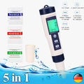 5 IN 1 Digital Wasser Qualität Tester Stift Ec Ph Salzgehalt Temp Meter / Finder