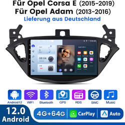 9"Android12 Autoradio GPS Navi 4+64G Für Opel Corsa E 2015-2019 Carplay USB SAT