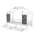 Hausbett Tipibett Kinderbett Montessori massive Kiefer 90x200cm 2 Schubladen