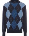 Highmoor Pullover mit Argyle-Muster Kragenlos Langarm Pullover|Strickpullover He