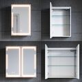 Spiegelschrank mit LED 3 Lichtfarbe Beschlagfrei Steckdose Badschrank Badspiegel