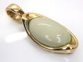 GOLDJUNGE69 * SOGNI D`ORO CLIP ANHÄNGER OPAL GRÜN OVAL 15mm 375er GELBGOLD