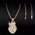 Halskette Löwe gold Krone Tier Herrenkette Männerkette Modeschmuck Geschenk