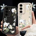 Handyhülle für Samsung S24 S23 Ultra FE A16 A55 A54 Stoßfeste Blumen Weiche Case