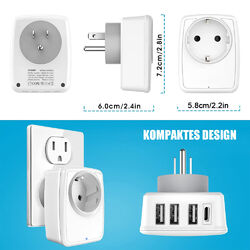 Reiseadapter DE auf USA UK GB England 3pin Steckdose Reisestecker Adapter Strom*