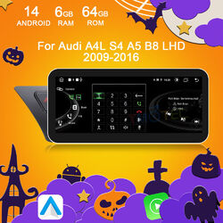 10.25" Android 14 Autoradio GPS Wifi DSP TPMS CarPlay 4G Für Audi A4 A5 B8 S4 S5