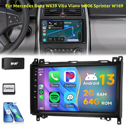 Für Mercedes Benz W639 Vito Viano W906 Sprinter W169 DAB+ 64G Carplay Autoradio