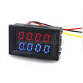 5PCS DC 0-200V 10A Voltmeter Ammeter Digital Blue+Red LED 4bit 5 Wires Amp Meter