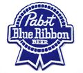 Pabst Blue Ribbon Bier USA Logo Bügelflicken gestickter Aufnäher Beer Patch blau